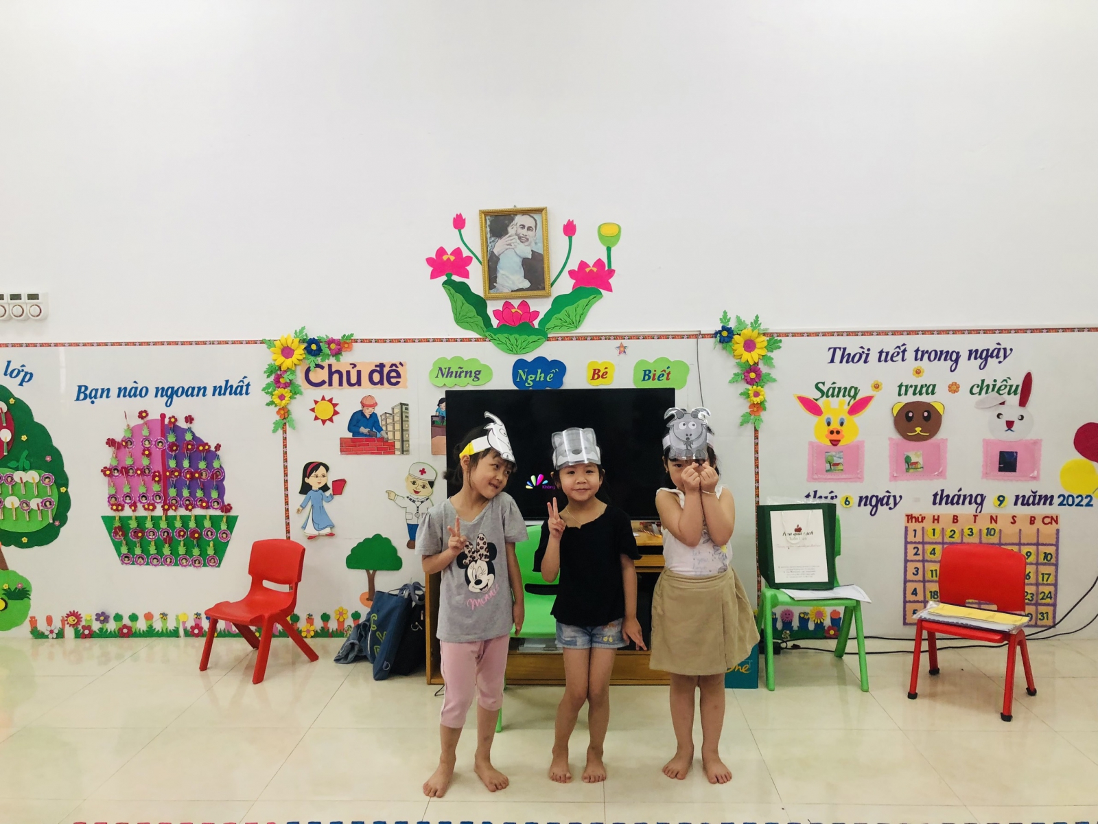 Tiết học thực hành diễn xuất của các bé lớp 5 tuổi C Trường mầm non Đồng Tiến_tp Hòa Bình