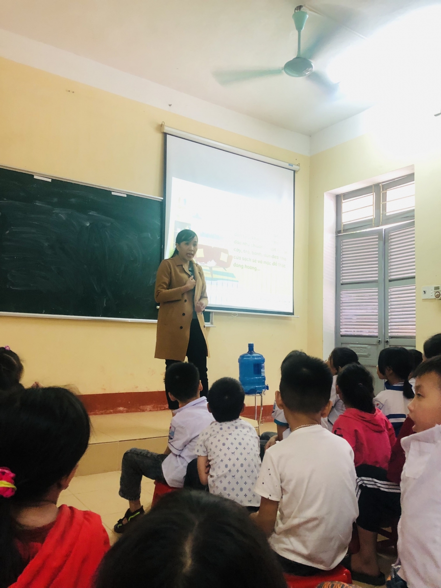 Tiết học" Hãy là người lịch sự" với phần mềm GAIA của Trường tiểu học Thái Thịnh_tp Hòa Bình